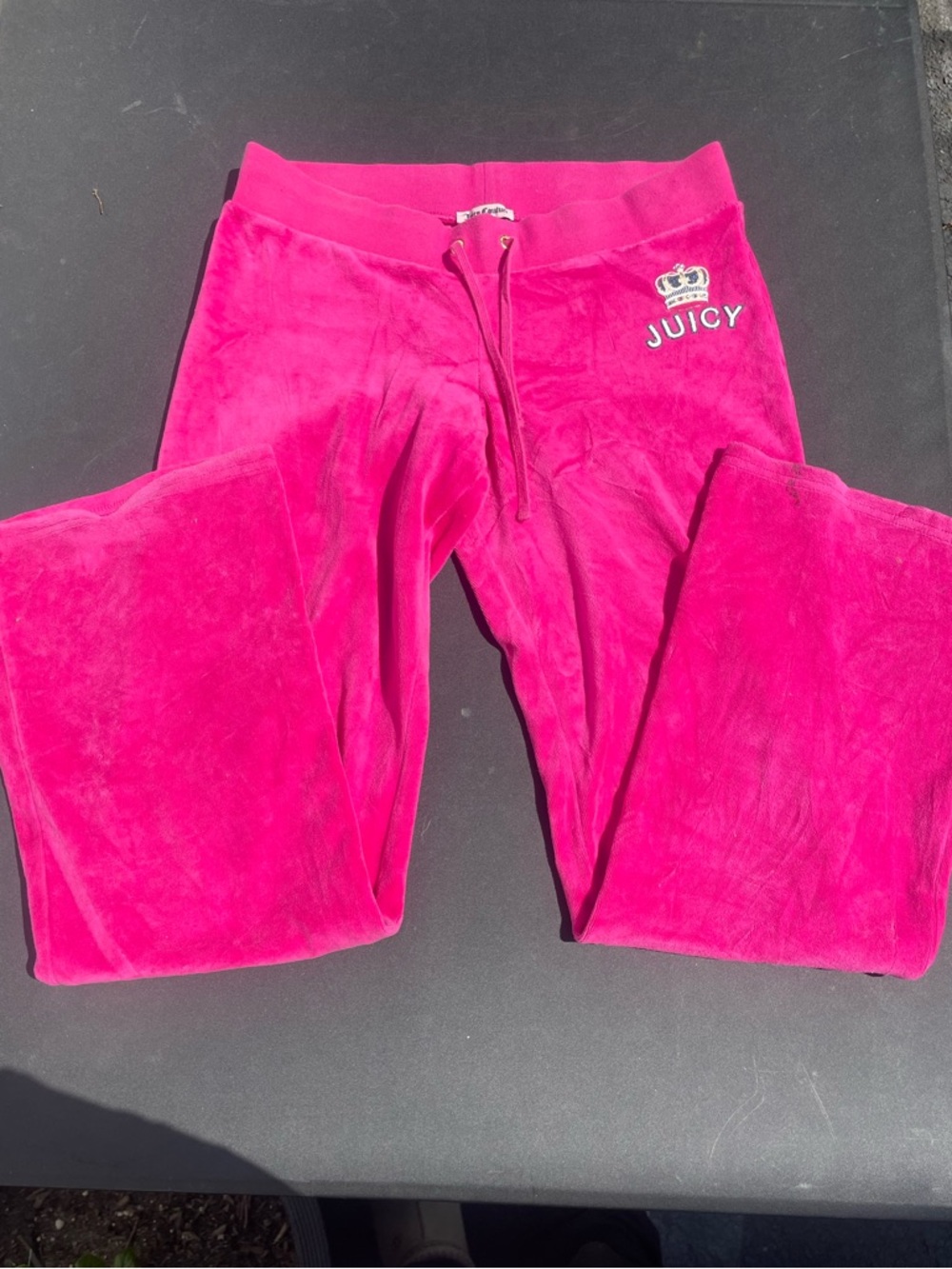 Juicy Couture Hot Pink Velour flare track pants